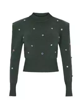 Пуловер faina Pullover, темно-зеленый