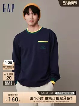 Пуловер флисовый Gap с логотипом, темно-синий