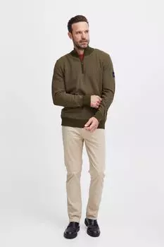 Пуловер FQ1924 Strick FQKyle halfzip jaquard knit 21900571, зеленый