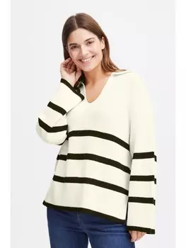 Пуловер Fransa Strickpullover FRALLY PU 2 20613264 stylicher Strickpullover mit Kragen, белый