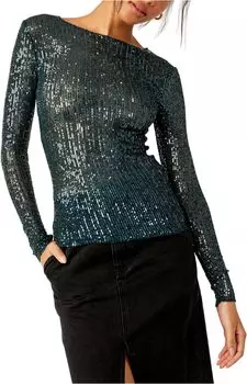 Пуловер Free People Gold Rush Long Sleeve, цвет Forest Pool