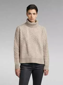 Пуловер G-Star Wollrollkragenpullover, бежевый