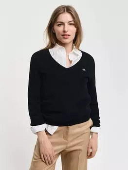 Пуловер Gant Wollpullover, черный