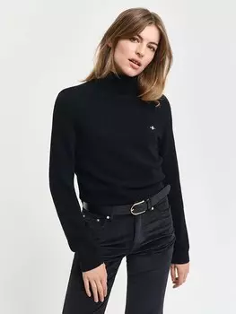 Пуловер Gant Wollrollkragenpullover, черный