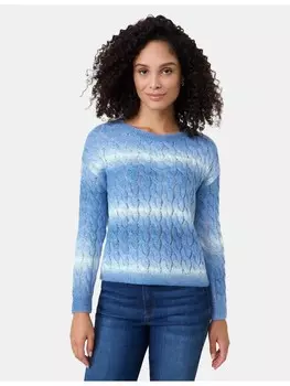 Пуловер Gerry Weber Langarm Rundhals, цвет blue-white figured