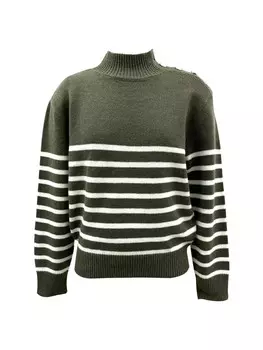 Пуловер GINI LONDON Stricktop Gini Stripe, хаки