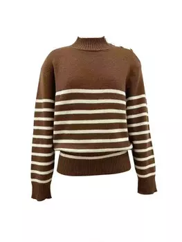 Пуловер GINI LONDON Stricktop Gini Stripe, коричневый