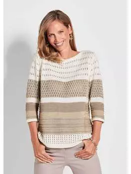 Пуловер GOLDNER, цвет cremewei/gemustert