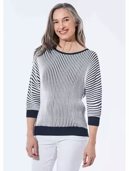 Пуловер GOLDNER, цвет marine/wei/gestreift