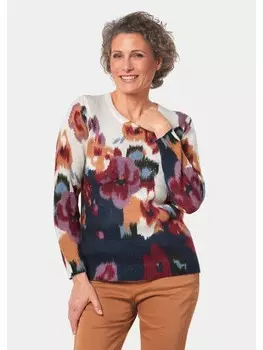 Пуловер GOLDNER Druck, цвет cremewei/gemustert