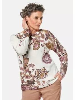 Пуловер GOLDNER Druck, цвет cremewei/gemustert