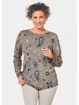 Пуловер GOLDNER Druck, цвет mondstein/gemustert