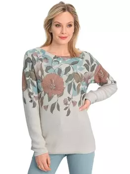 Пуловер GOLDNER Druckpullover, цвет stein/gemustert