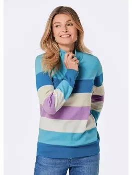 Пуловер GOLDNER Strick, цвет blau/gemustert