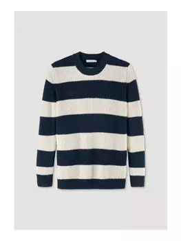 Пуловер Hessnatur Regular aus Bio Baumwolle und Bio Merinowolle, цвет nachtblau