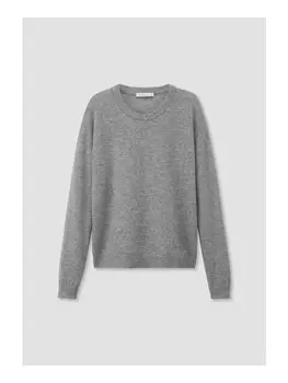 Пуловер Hessnatur Regular aus reinem Kaschmir, светло-серый