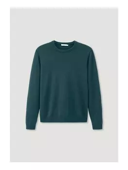 Пуловер Hessnatur Regular aus reinem Kaschmir, темно-зеленый