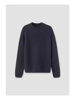 Пуловер Hessnatur Regular aus reiner Bio Baumwolle, синий