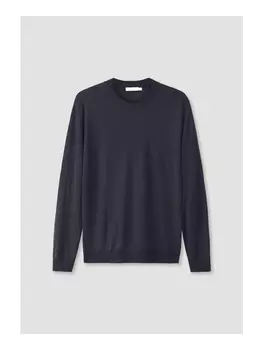 Пуловер Hessnatur Regular aus reiner Bio Merinowolle, синий