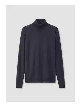 Пуловер Hessnatur Rollkragen Regular aus reiner Bio Merinowolle, синий