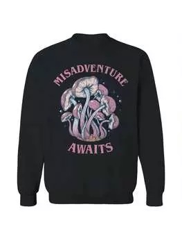 Пуловер хлопковый Pop Creature Misadventure с рисунком, черный