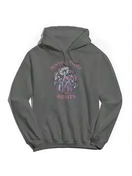 Пуловер хлопковый Pop Creature Misadventure с рисунком, серый