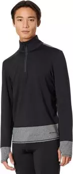 Пуловер Hot Chillys Micro Elite Chamois Color-Block Zip-T, цвет Black/Granite