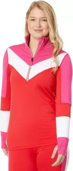 Пуловер Hot Chillys Micro Elite Chamois Color-Block Zip-T, цвет Modern/Fuchsia/White