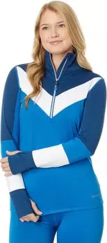 Пуловер Hot Chillys Micro Elite Chamois Color-Block Zip-T, цвет Thriller/Granite/White