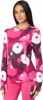 Пуловер Hot Chillys Micro-Elite Chamois Printed Crew Neck, цвет Poppies