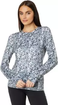 Пуловер Hot Chillys Micro-Elite Chamois Printed Crew Neck, цвет Seaglass