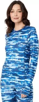 Пуловер Hot Chillys Micro-Elite Chamois Printed Crew Neck, цвет Salt Water
