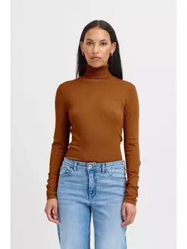 Пуловер ICHI Rollkragen, коричневый