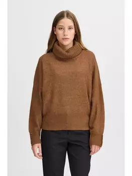 Пуловер ICHI Rollkragen, коричневый