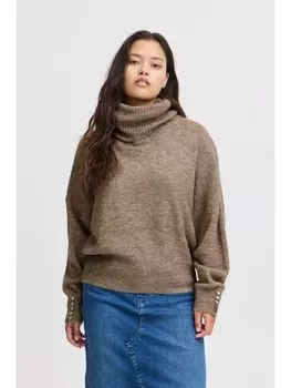 Пуловер ICHI Rollkragen, серый