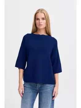 Пуловер ICHI Rollkragenpullover, синий