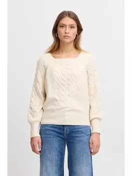 Пуловер ICHI Strick, белый