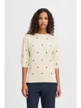 Пуловер ICHI Strick, бежевый