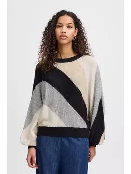 Пуловер ICHI Strick, черный