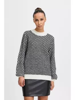 Пуловер ICHI Strick, черный