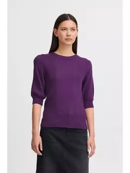 Пуловер ICHI Strick, фиолетовый