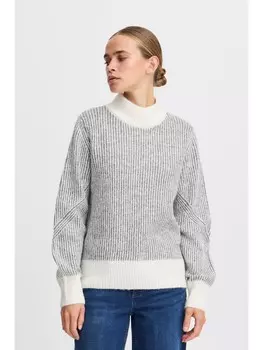 Пуловер ICHI Strick, серый