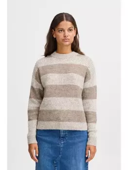 Пуловер ICHI Strick, серый