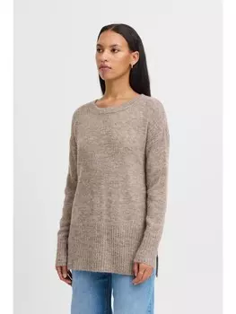 Пуловер ICHI Strick, серый