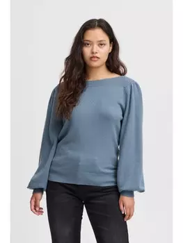 Пуловер ICHI Strick, синий