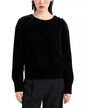 Пуловер из синели Emporio Armani, черный