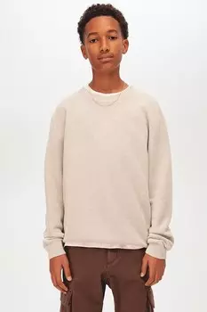 Пуловер из структурированной вязки H&M, бежевый