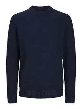 Пуловер Jack & Jones Pullover 'EATON KNIT', темно-синий