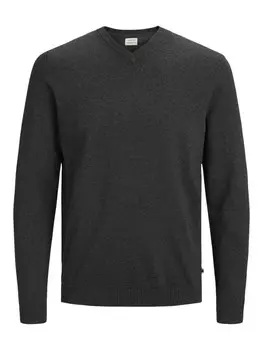 Пуловер Jack & Jones V-Pullover 'JJEBASIC' Grau