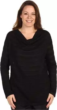 Пуловер Jones New York Plus Size Draped L/S Pullover, черный